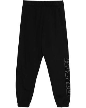 DKNY Rhinestone-Embellished Track Trousers - Black