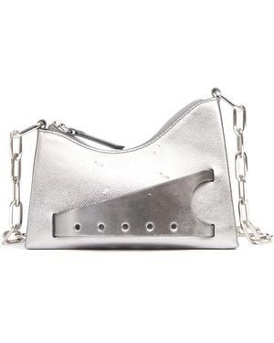 Maison Margiela Sac Snatched Hobo En Cuir - Gris