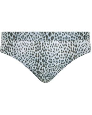 Roberto Cavalli Badeshorts Mit Animal-Print - Weiß
