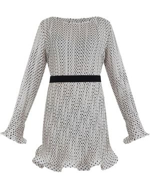 SIMONA CORSELLINI Polka-Dot Mini Dress - Grey