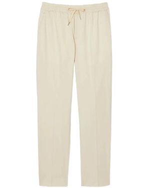 Sandro Elasticated Straight-Leg Trousers - Natural