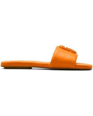 Marc Jacobs Mules Con Placa Del Logo - Naranja