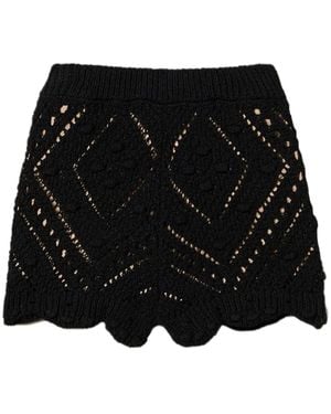 Twinset Openwork Shorts - Black