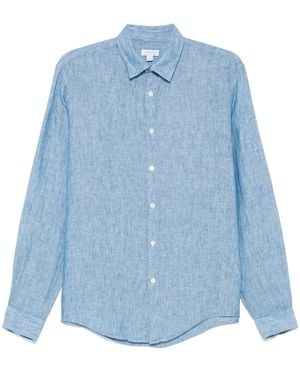Sunspel Linen Shirt - Blue