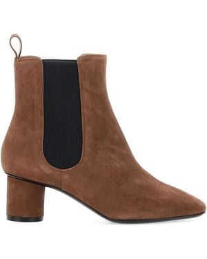 Pollini Block-Heel Suede Boots - Brown