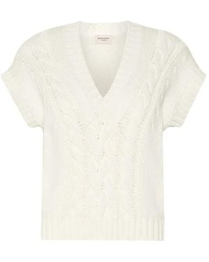 Weekend by Maxmara Cable-Knit V-Neck T-Shirt - White