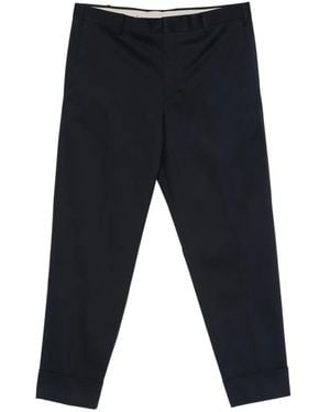 PT Torino Pressed-Crease Turned-Up Trousers - Blue