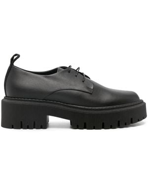Lorena Antoniazzi 50Mm Lace-Up Leather Loafers - Black