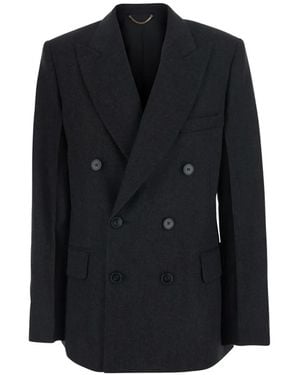 Victoria Beckham Double-Breasted Wool Blazer - Black