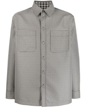 Fendi Reversible Houndstooth-Check Jacket - Grey