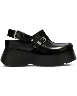 Ganni Buckled Mules - Black