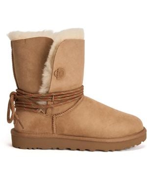 UGG Logo-Detail Shearling Boots - Brown