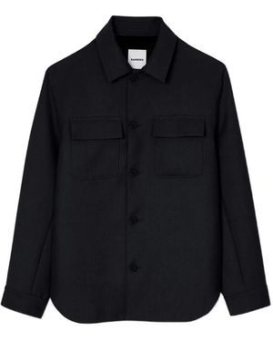 Sandro Twill Overshirt - Black