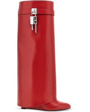 Givenchy Botas altas Shark Lock con tacón de 90 mm - Rojo