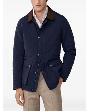 Hackett Surchemise Matelassée À Col En Velours Côtelé - Blue
