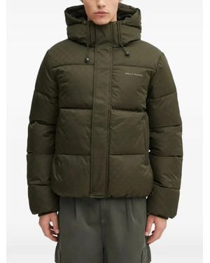 Daily Paper Logo-Print Padded Jacket - Green