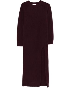 Laneus Slit Ribbed Dress - Purple