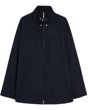 Jil Sander Textured Stand Collar Jacket - Blue