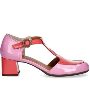 Fly London T-Bar Block-Heel Court Shoes - Pink