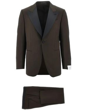 Caruso Single-Breasted Suit - Black