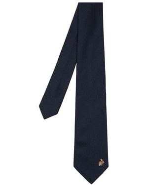 Paul Smith Rabbit-Embellished Tie - Blue