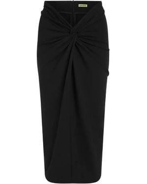 GAUGE81 Barina Twist-Detail Draped Midi Skirt - Black