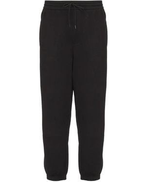 Emporio Armani Elasticated-Waistband Cuffed Track Pants - Black