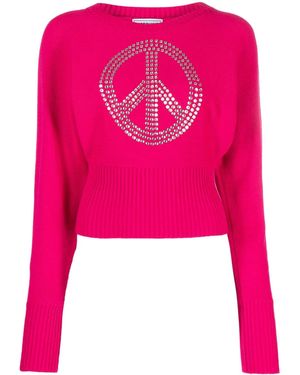 Moschino Rhinestone Cropped Jumper - Pink