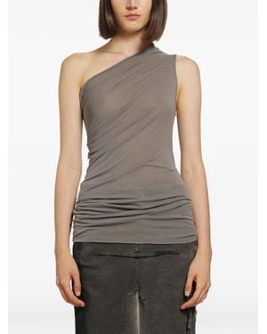 Rick Owens Tower Athena One-Shoulder Top - Gray