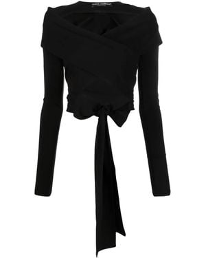 Dolce & Gabbana Wrap Top With Cut-Out Design - Black