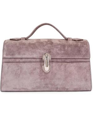 SAVETTE Suede Top-Handle Tote Bag - Purple