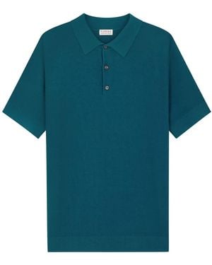 Fursac Moss Stitch Polo Shirt - Green