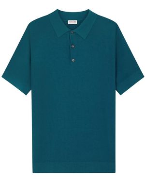 Fursac Moss Stitch Polo Shirt - Green