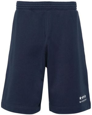 Givenchy Logo-Print Cotton Shorts - Blue