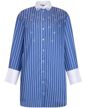 Liu Jo Shirt Dress With Bejewelled Embellishment - Blue