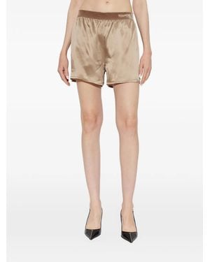 Tom Ford Logo-Waistband Shorts - Natural