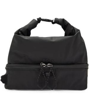 BOSS Otebuckle-Fastening Logo-Print Tote Bag - Black