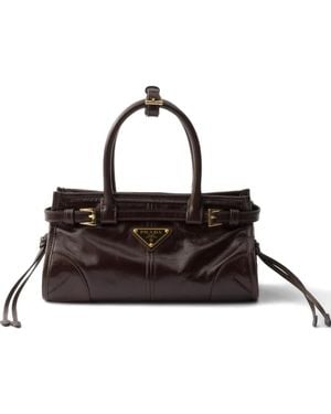 Prada Mini Bonnie Leather Tote Bag - Brown