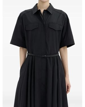 Juun.J Pleated Shirt Dress - Black