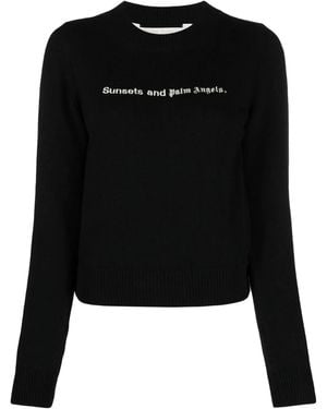 Palm Angels Bestickter Pullover - Schwarz
