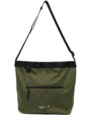 agnès b. Large Fred Shoulder Bag - Green