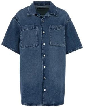 Alexander Wang Short-Sleeve Shirt Mini Dress - Blue