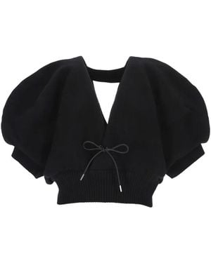 Sacai V-Neck Blouse - Black