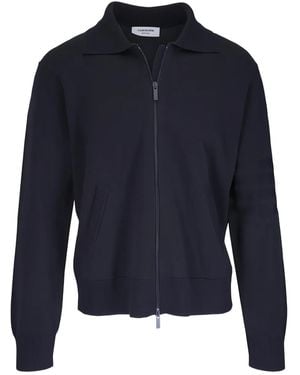 Thom Browne 4-Bar Stripe Zipped Cardigan - Blue