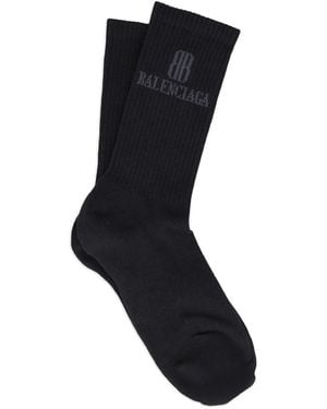 Balenciaga ロゴ 靴下 - ブラック