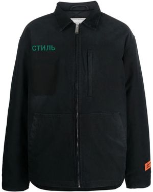 Heron Preston Logo-Embroidered Denim Jacket - Black