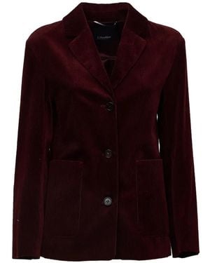 Max Mara Corduroy Single-Breasted Blazer - Purple