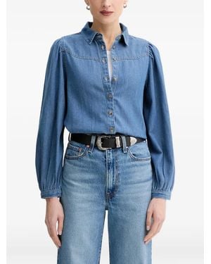 Levi's Journey Western Denim Puff-Sleeve Shirt - Blue