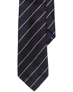 Ralph Lauren Striped Satin Tie - Blue