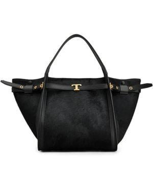 Tod's T Signature Shopping Bag - Black